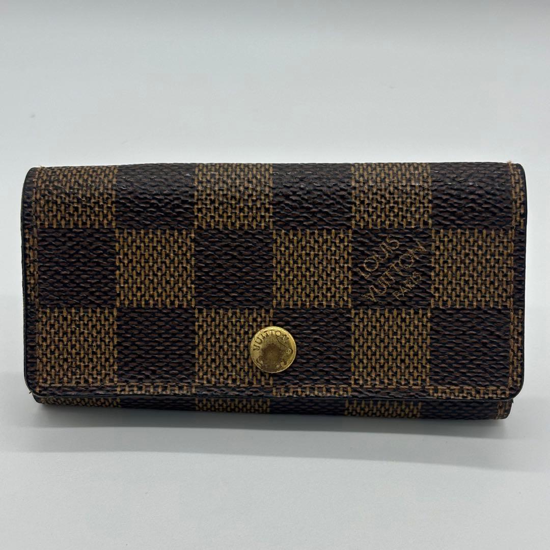 Portachiavi Louis Vuitton in tela Damier 4 ganci "PRE-LOVED"