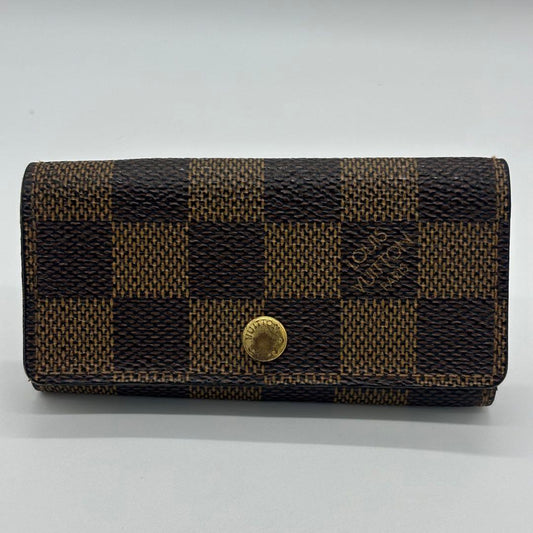 Portachiavi Louis Vuitton in tela Damier 4 ganci "PRE-LOVED"