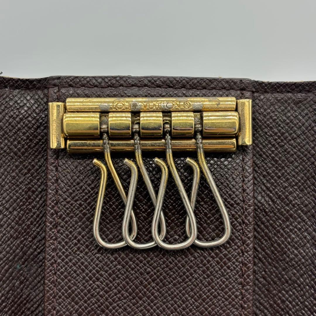 Portachiavi Louis Vuitton in tela Damier 4 ganci "PRE-LOVED"